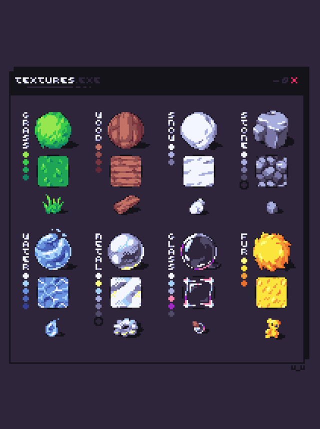 r/PixelArtTutorials - Some pixel art textures for your studies, guys!